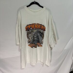 Vintage 2007 Sturgis Rally Motorcycle Graphic Tee White 3XL Gildan Heavyweight